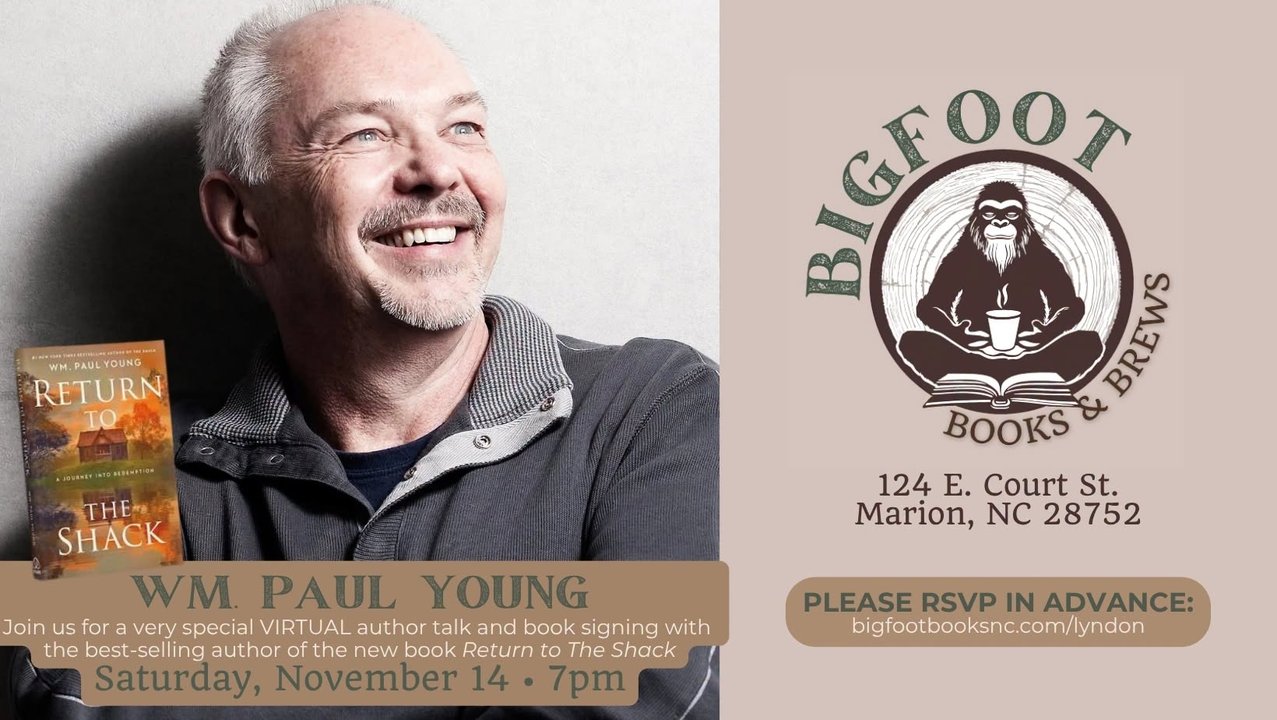 yodel_Wm. Paul Young - Author of “Return to The Shack” VIRTUAL Author Talk & Book Signing