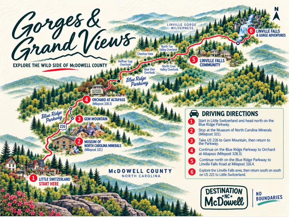 Gorges and Grand Views Map