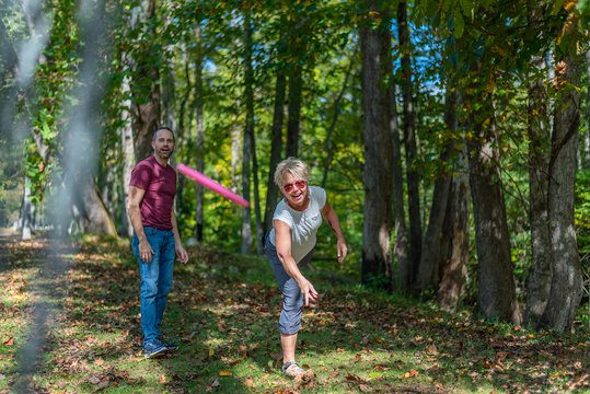 Playing disc golf at North Cove Social Club.jpg