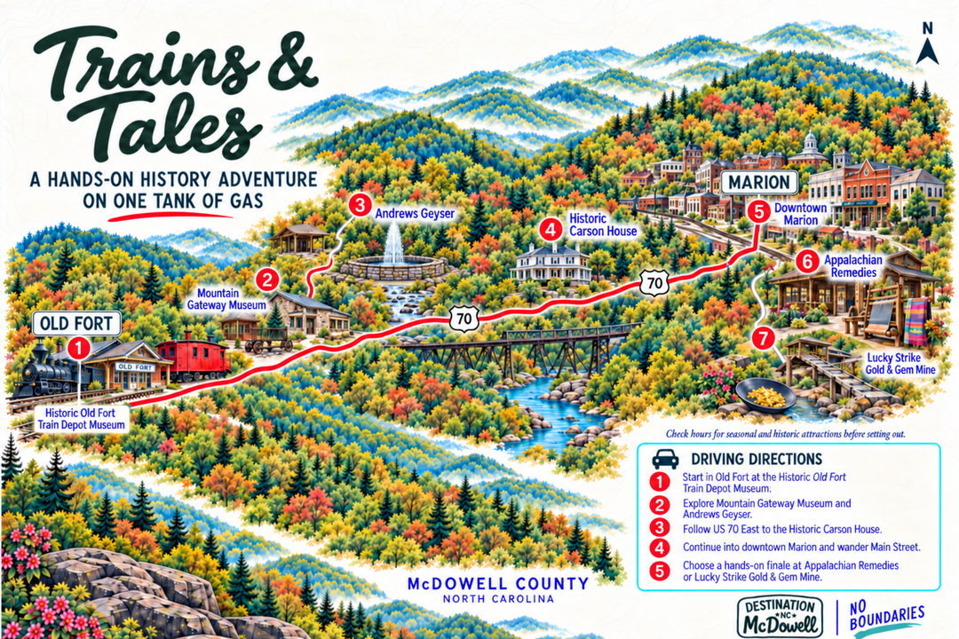 Trains and Tales History Tour Map