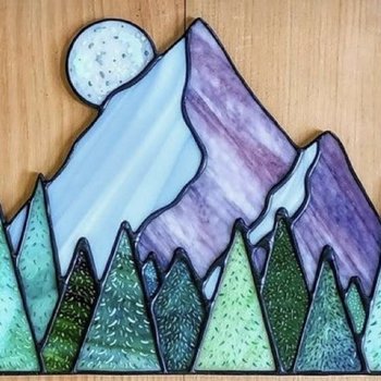 yodel_3D Mountain/Pines Stained Glass with Catherine