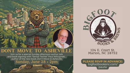yodel_“Don’t Move to Asheville” Author Talk & Book Signing with Paul Wilczynski at Bigfoot Books & Brews