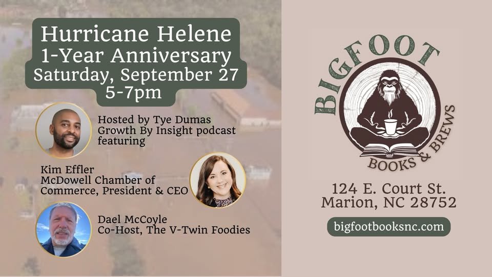 yodel_Hurricane Helene 1-Year Anniversary at Bigfoot Books & Brews