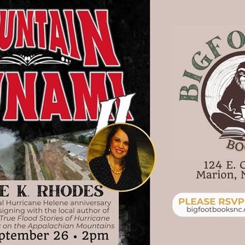 yodel_Hurricane Helene 2nd Anniversary Book Event with Julianne Rhodes, Author of “Mountain Tsunami II”