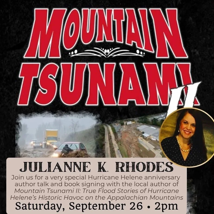 yodel_Hurricane Helene 2nd Anniversary Book Event with Julianne Rhodes, Author of “Mountain Tsunami II”
