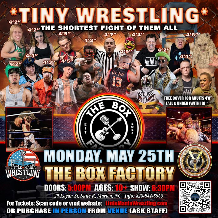 yodel_Marion, NC - Little Mania Mini Wrestling @ The Box factory "The Shortest Fight of Them All"