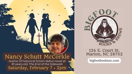 yodel_Nancy Schutt McCorkle, 81-year-old first-time author of historical fiction in Downtown Marion, NC