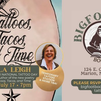 yodel_“National Tattoo Day” Poetry Event & Book Signing with Angela Leigh at Bigfoot Books & Brews