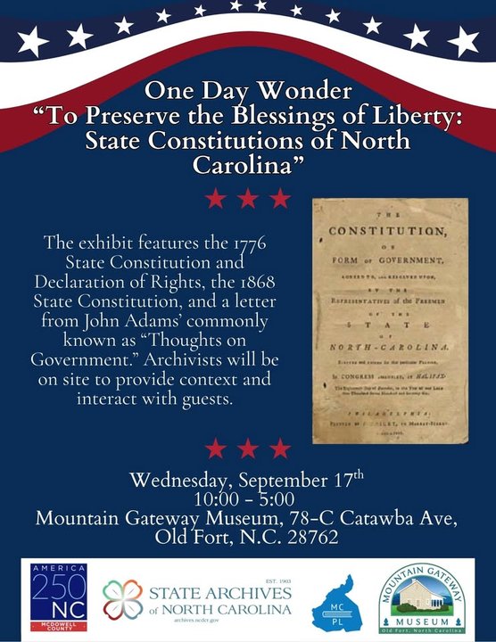 yodel_One Day Wonder "To Preserve the Blessings of Liberty: State Constitutions of North Carolina"