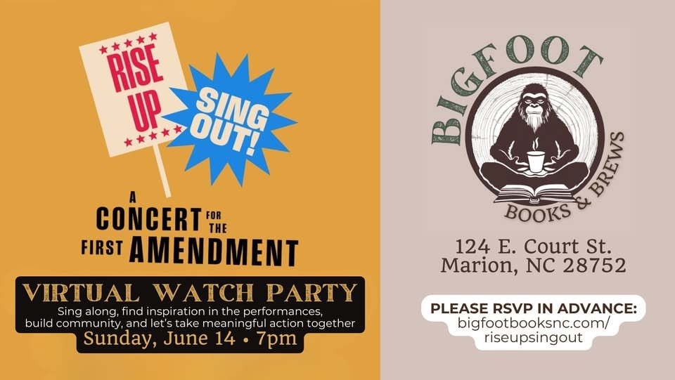 yodel_“Rise Up, Sing Out: Concert for the First Amendment” Virtual Watch Party! at Bigfoot Books & Brews