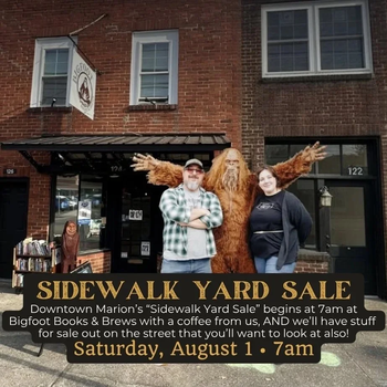 yodel_Sidewalk Yard Sale Day at Bigfoot Books & Brews!