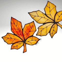 yodel_Stained Glass 2 Fall Leaves with Catherine