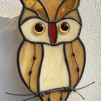 yodel_Stained Glass Perched Owl with Catherine