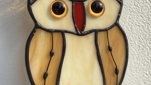 yodel_Stained Glass Perched Owl with Catherine
