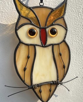 yodel_Stained Glass Perched Owl with Catherine