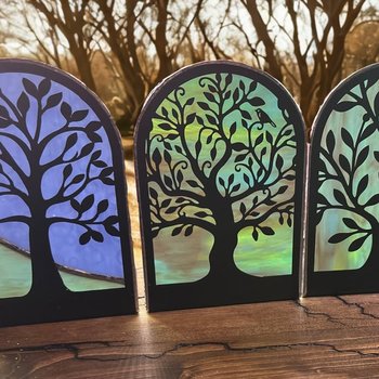 yodel_Stained Glass Silhouette Candle Holder with Catherine