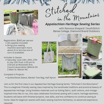 yodel_Stitched in the Mountains - Appalachian Heritage Sewing Class Series